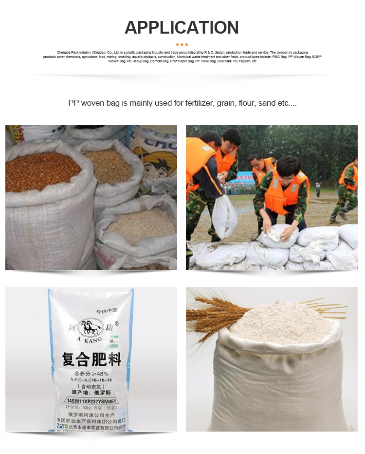 China PP Woven Bag 25kg 50kg for Packing Rice Salt Sack Sugar Bag Empty Cement Bag