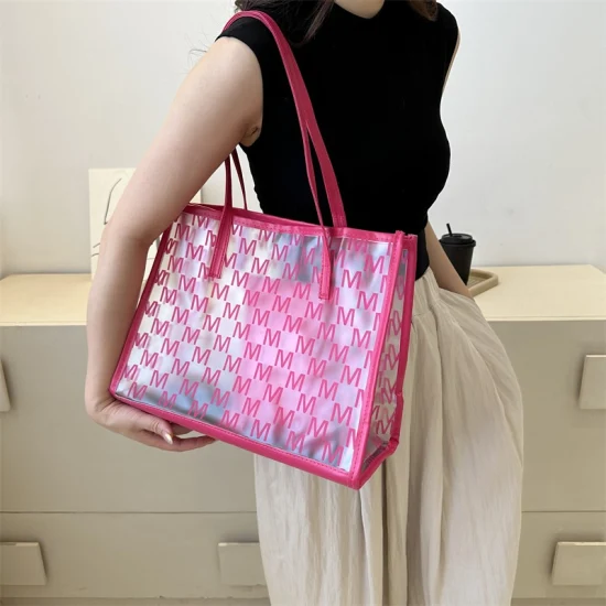 Borse larghe argento 2023 Borse da donna Borsa a tracolla trasparente in pelle da donna